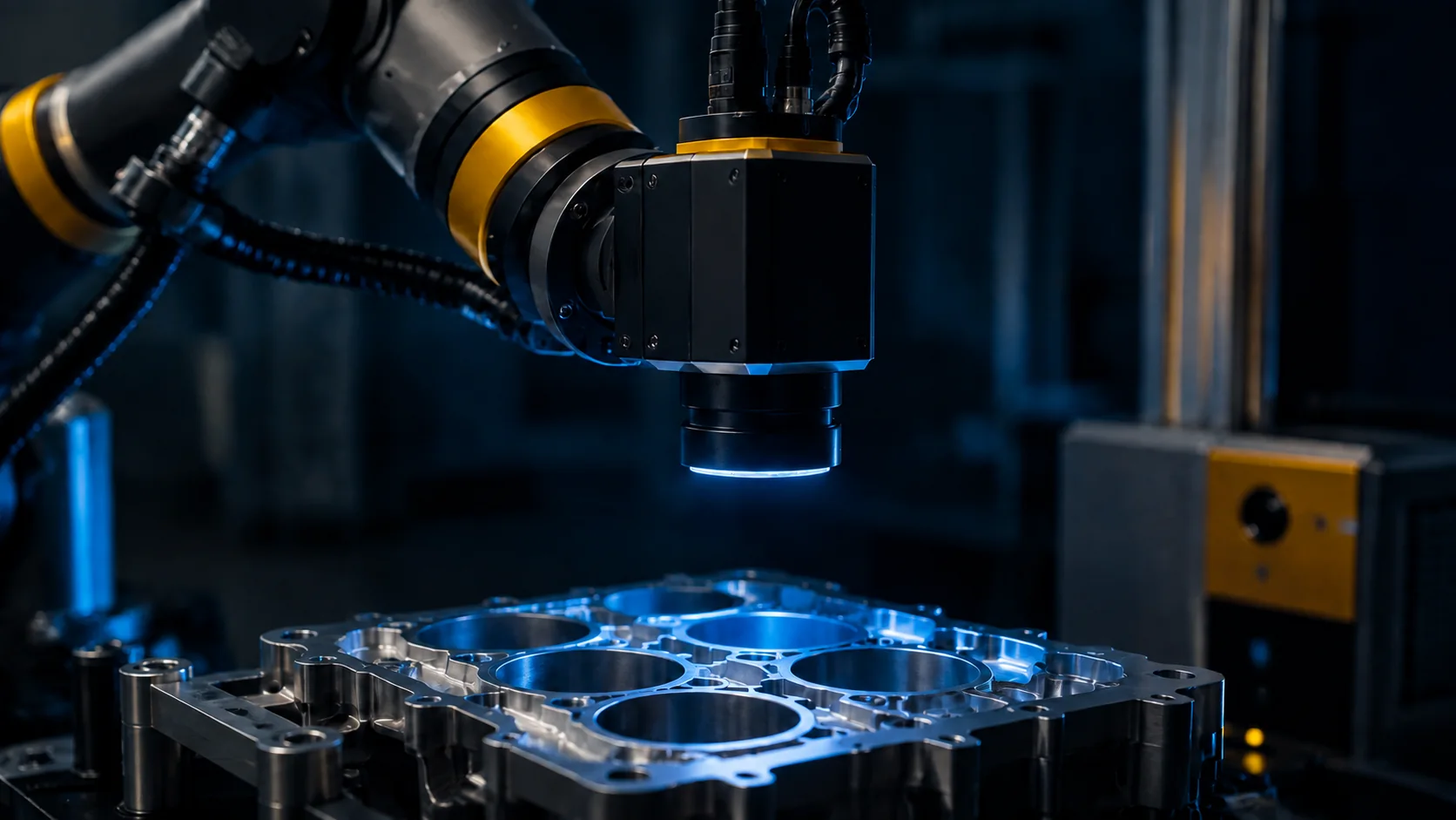 Illustrative precision automation equipment in an industrial setting